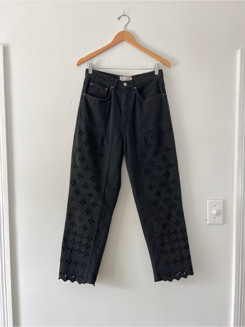 Loeffler Randall 8 Demi Embroidered Pant Black